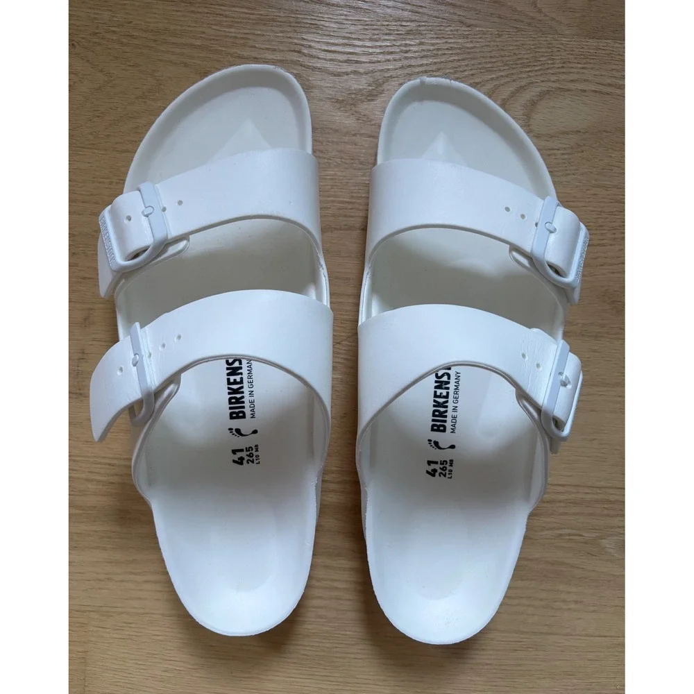 Birkenstock Arizona EVA Black Rubber Sandals Womens 41 US 10 Double Strap Slides